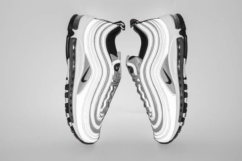 Air Max 97 Premium Reflective Silver Black Bullet Shoes Pics 312834-007