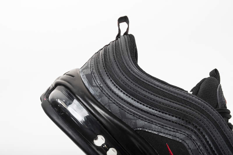 Nike Air Max 97 Reflective Logo All Black And Red 97s Sale AR4259-001