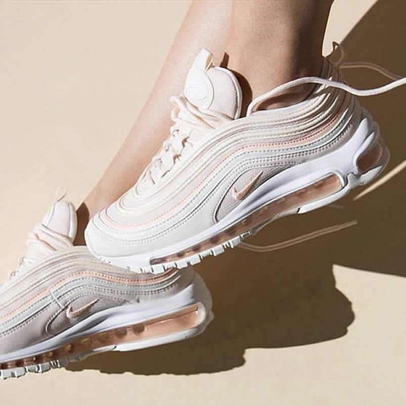 Wmns Nike Air Max 97 'Guava Ice' White Womens Pink Orange On Feet 921733-801