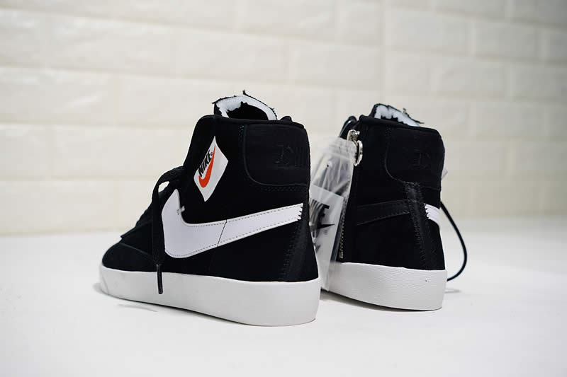 nike blazer mid rebel womens shoe sneaker black white bq4022-001 Pics