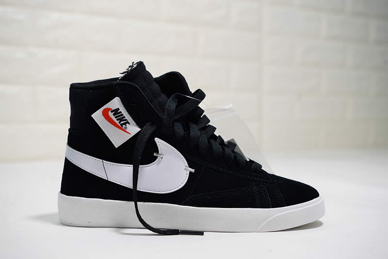 nike blazer mid rebel womens shoe sneaker black white bq4022-001 Pics